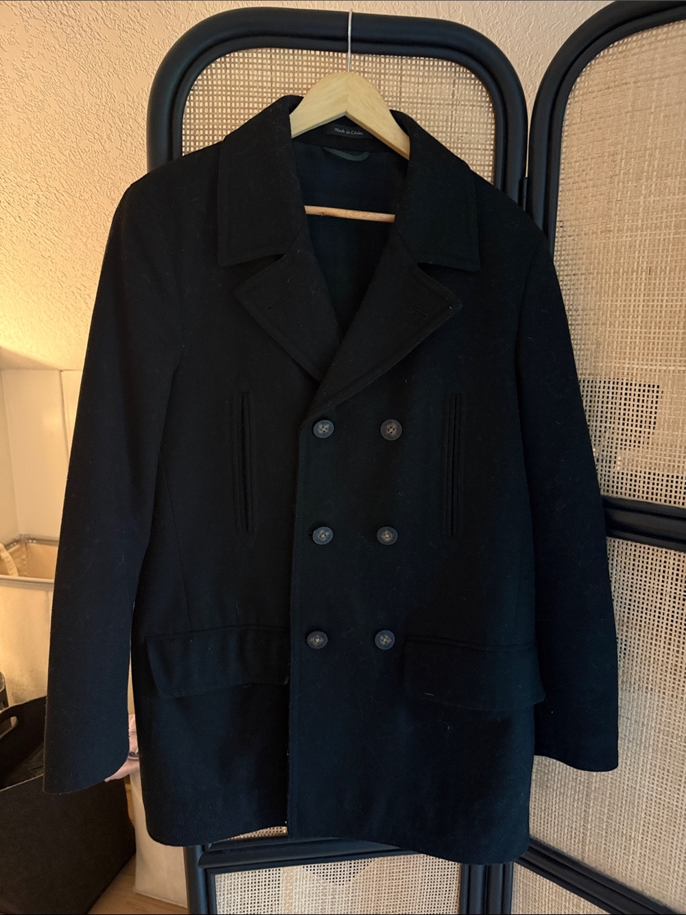 Ralph Lauren Men’s Black Double-Breasted Pea Coat